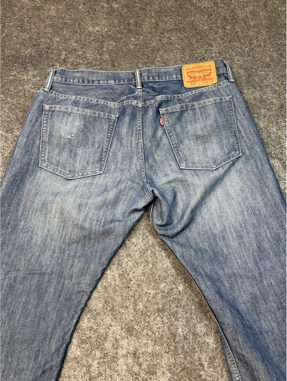 Levi’s 514 Straight Jeans Mens 36x32 Light Wash Denim Red Tab Cotton